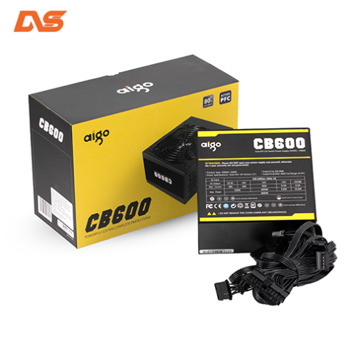 NGUỒN MÁY TÍNH AIGO CB600 (80 EFFICIENCY/ ACTIVE PFC)
