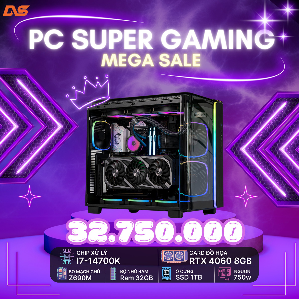 DVS PC Aorus Back to Future ( I7-14700K/ 32GB/ RTX 4060 8GB )