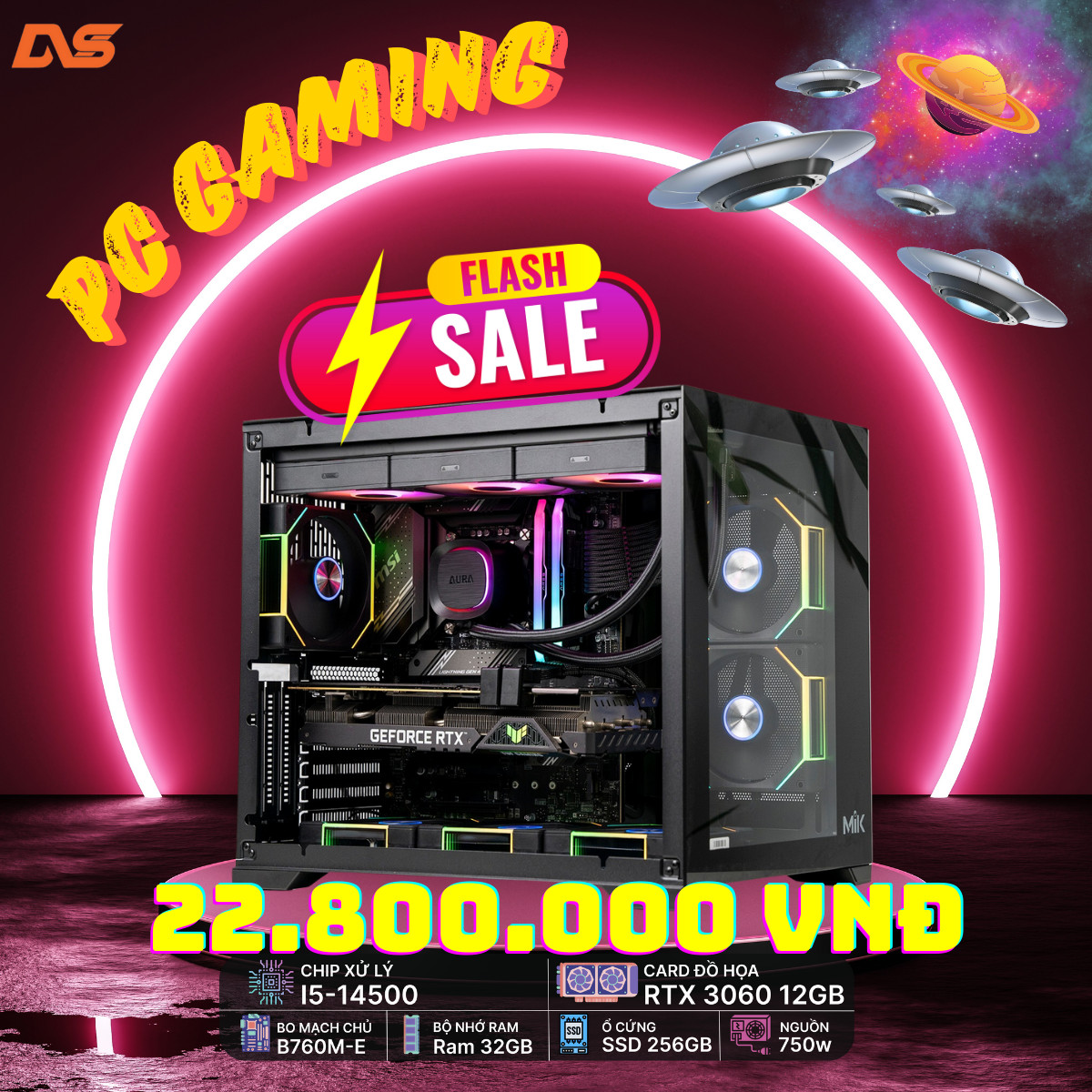 DVS PC Shadow Strike ( I5-14500/ 16GB/ RTX 3060 12GB )