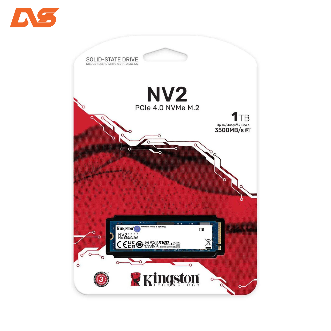 Ổ cứng SSD Kingston SNV2S 1TB NVMe M.2 2280 PCIe Gen 4x4 (Đọc 3500MB/s - Ghi 2100MB/s) - (SNV2S/1000G)