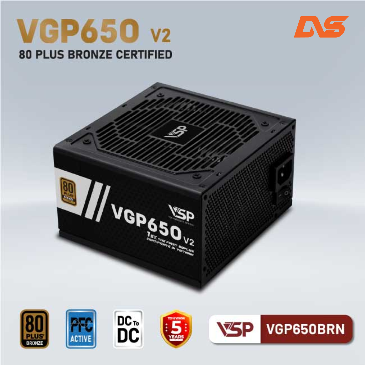 BỘ NGUỒN VSP VGP650BRN V2 - 80PLUS BRONZE - 650W