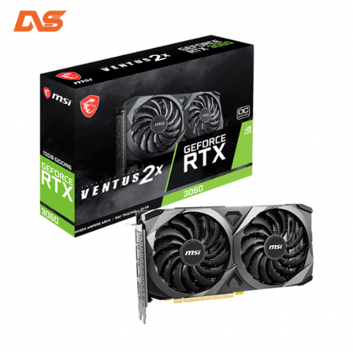 VGA MSI RTX 3060 VENTUS 2X OC 12 GB (12GB GDDR6, 192-BIT, HDMI +DP, 1X8-PIN)